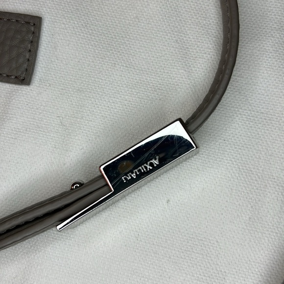 Aritzia Auxiliary Grey Calisch Pebble Leather Crossbody Bag - Picture 2 of 10